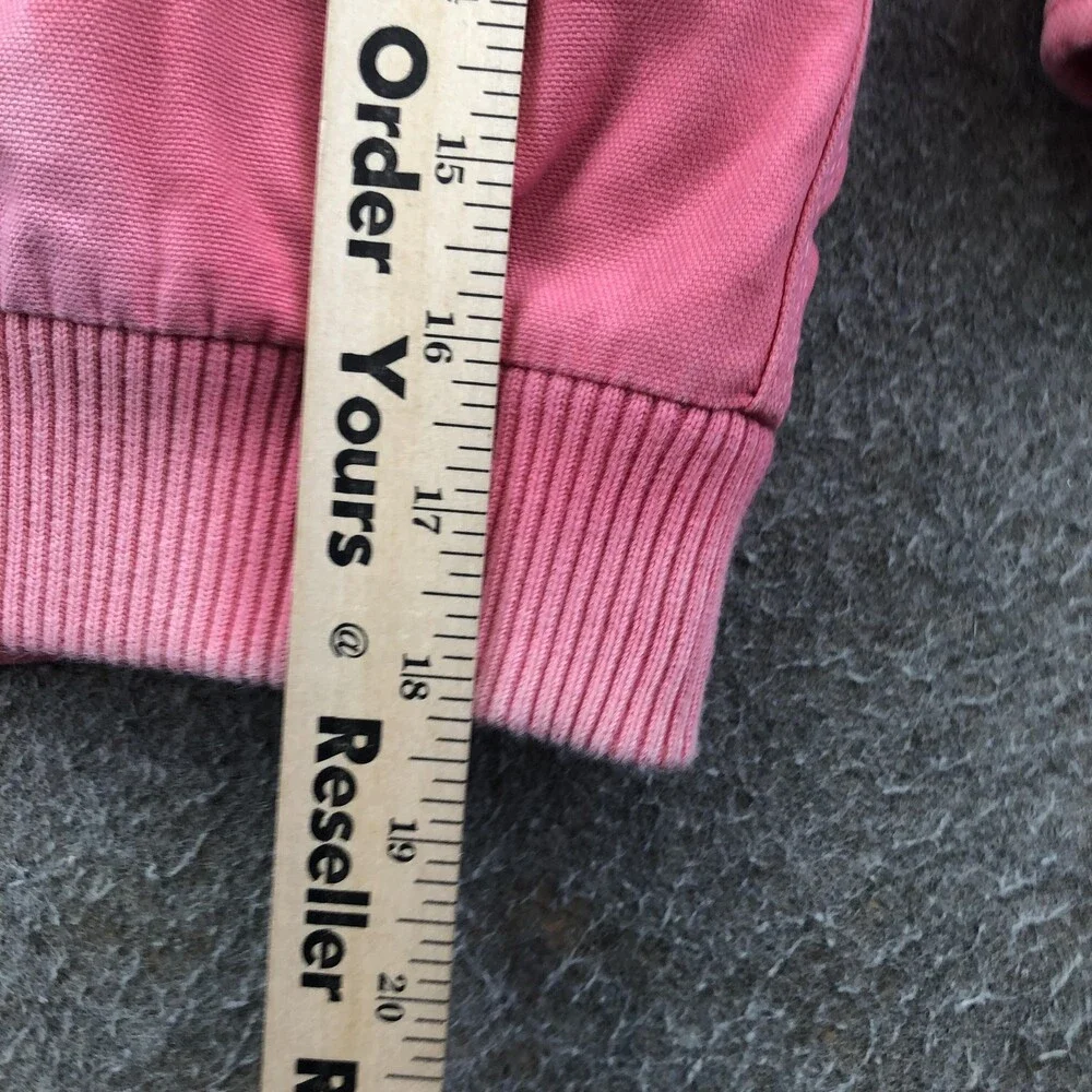 Carhartt Jacket Kids 5 Pink Hooded Canvas Bomber Sherpa Lined Winter Coat